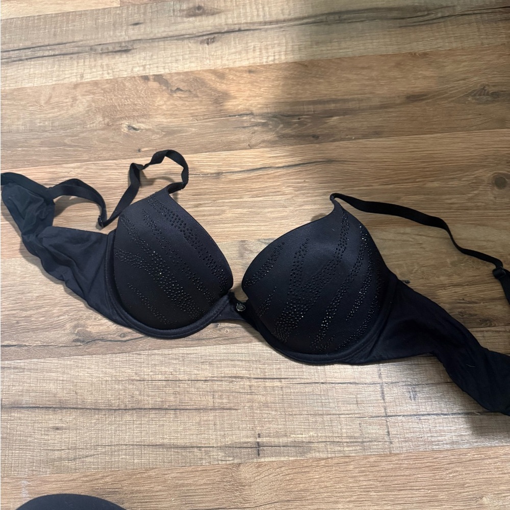 Victoria's Secret Black Embellished Push-Up Bra